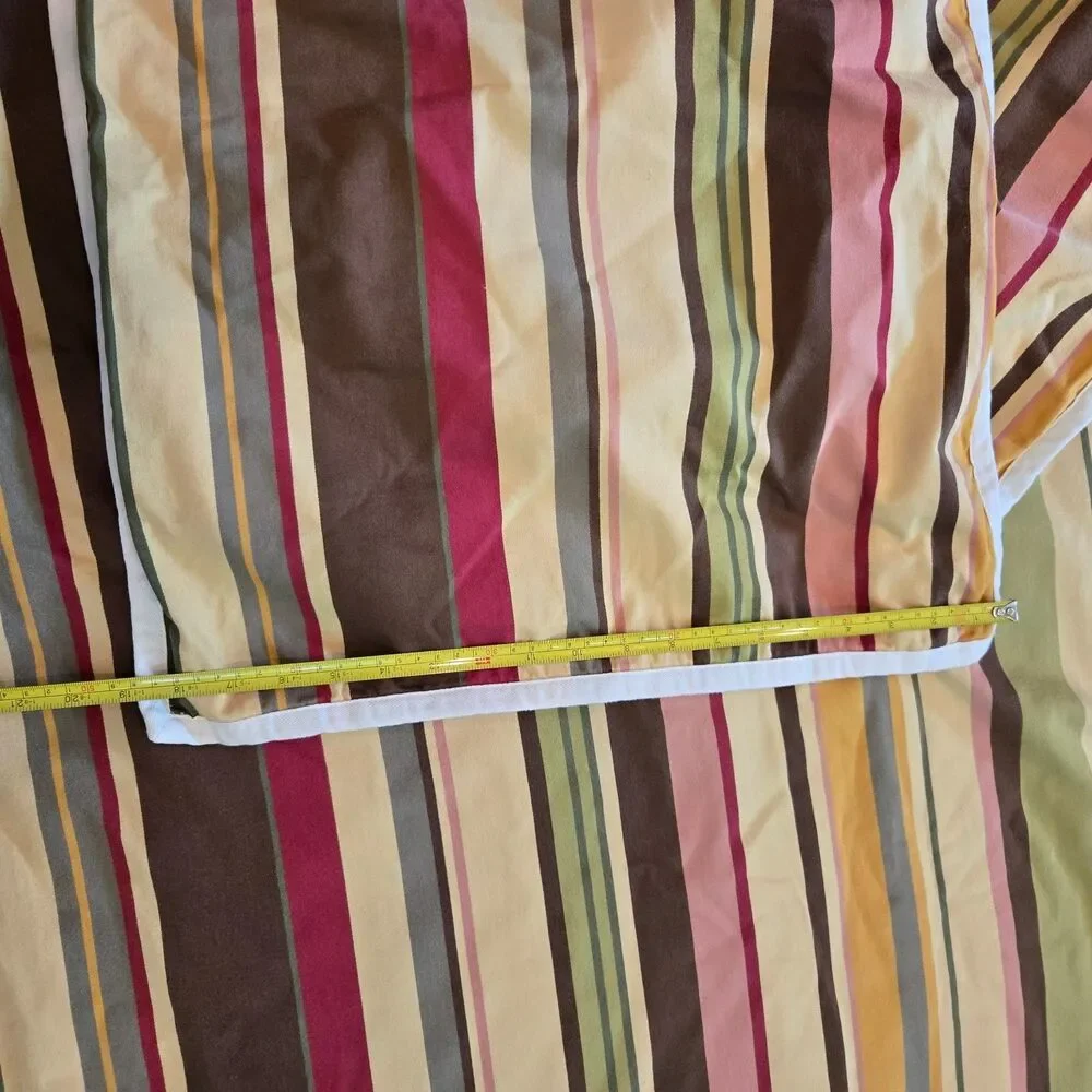 Full/Queen Duncan‎ Stripes POTTERY BARN Heavy Duvet Cover 2 STD Shams Reversible